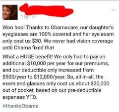 Gee thanks for the cheap glasses Obamacare - Or maybe not