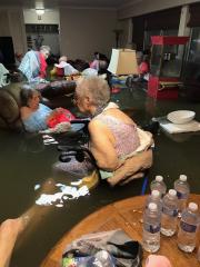 Seniors waiting to be rescued in Houston Harvey Flood covered in water