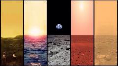 venus earth moon mars and titan