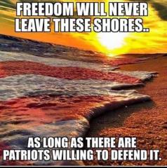 Freedom will never leave these shores
