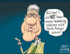 Glenn McCoy Bill Clinton Cartoon Money Laundering Foreign Donors Clinton Foundation