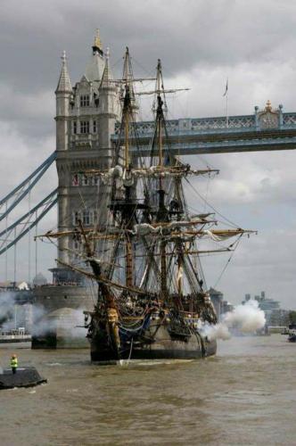 A 282 year old East India Trading Company Ship returns to London for the first time since 1787.