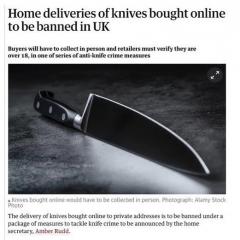home delivery of knives banned in uk