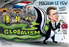 Macron Le Pew Paris fights globalism Ben Garrison grrrrgraphics