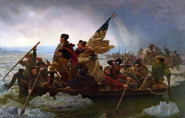 Washington and troops crossing the Delaware