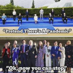 G7 members pretending there is a pandemic for photo ops - what hypocritical bs