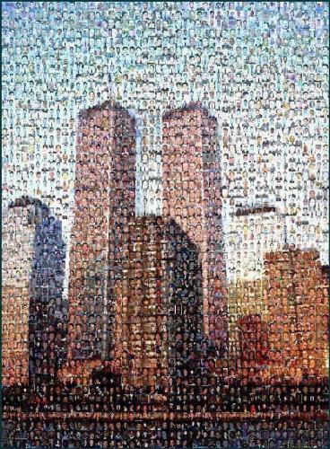 911 victims made into twin towers image