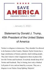 Trumps statement on Twitter and Facebook - Drop off those sites