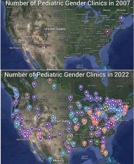 number of pediatric gender clinics in US