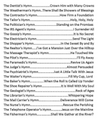 Hymns for occupations