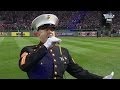 Marine Sgt. sings God Bless America during stretch