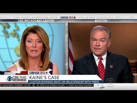 Kaine stumbles while trying to defend Clinton not holding press conferences