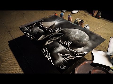 Amazing black and white Street Art Painting 3D Pictures