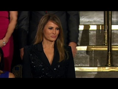 Melania Trump arrives at Congress chamber