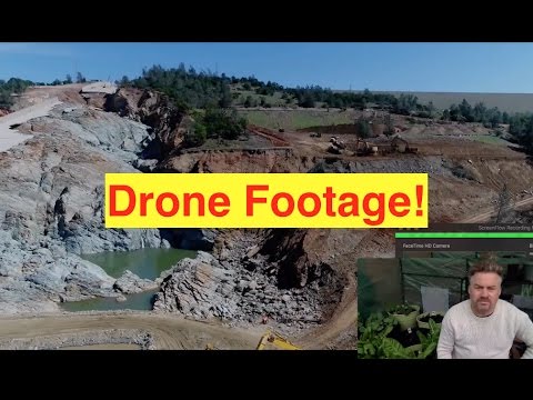 Drone Footage - Mangled Oroville Dam Spillway (Bix Weir)
