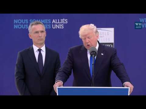 FULL: President Donald Trump Speech NATO Unveiling Of The Article 5 Berlin Wall Memorials 2017 Trump